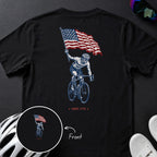 Back Print US ROAD CYCLIST 1776  TEE