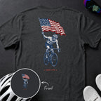 Back Print US ROAD CYCLIST 1776  TEE