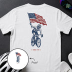 Back Print US ROAD CYCLIST 1776  TEE