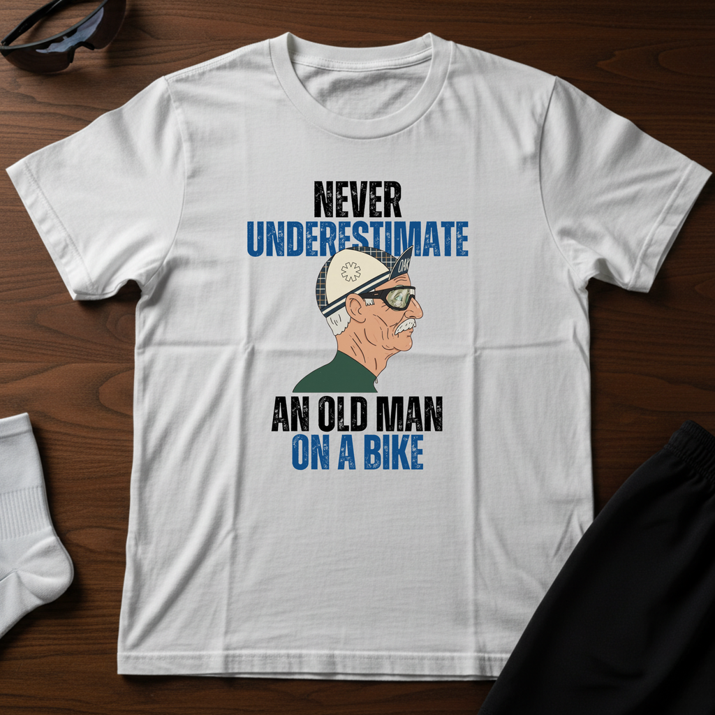Iconic Old Man On Bike Tee